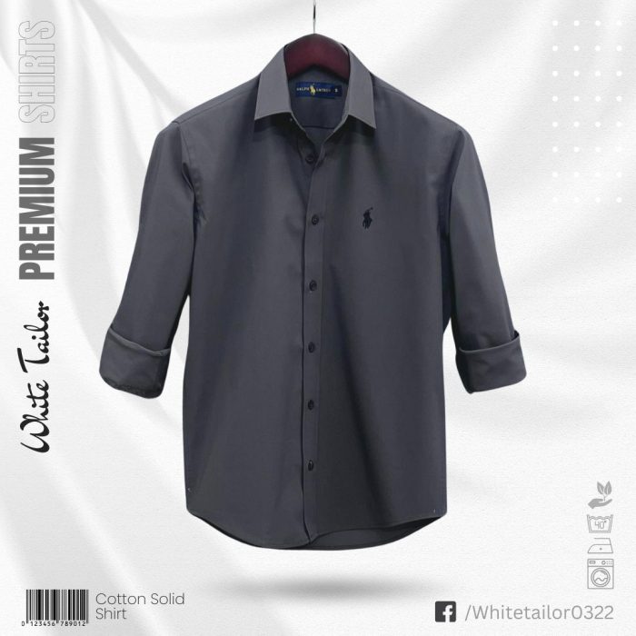 Charcoal solid formal shirt for men