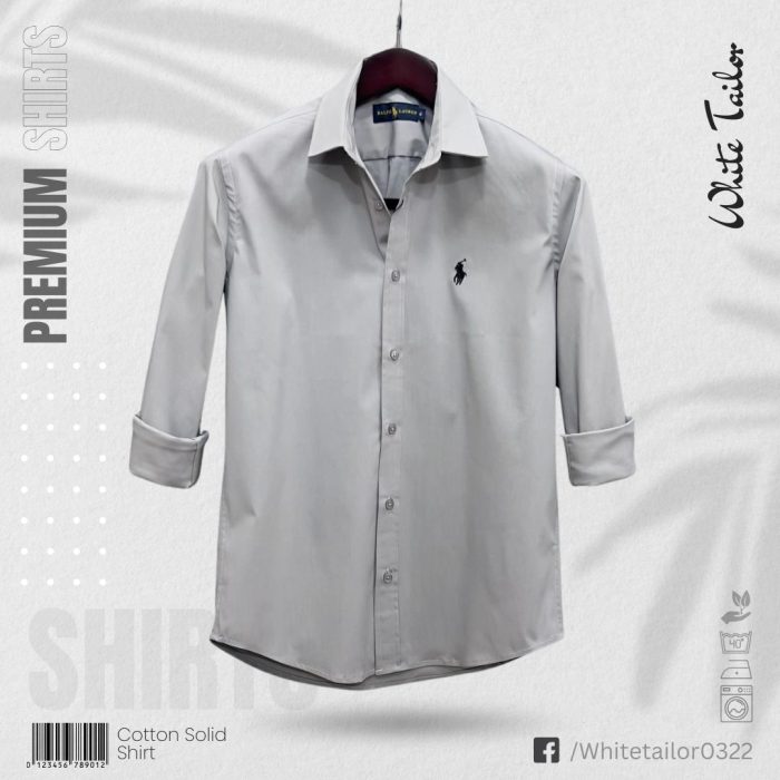 Light Gray cotton shirt for men