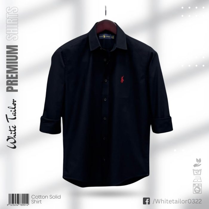 Oxford cotton black formal shirt