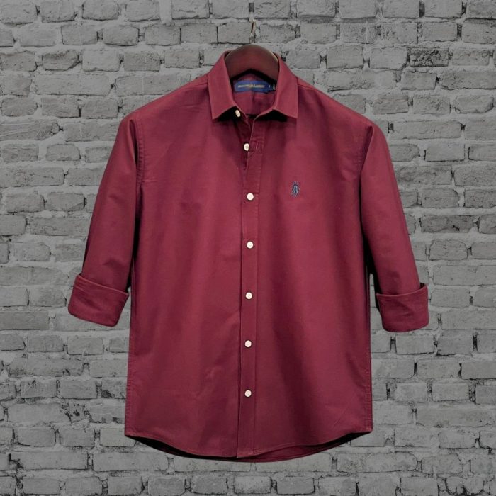 Solid Maroon formal shirt for men - Image 2