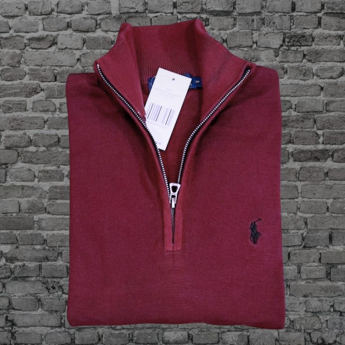 Quarter zip full sleeve Sweater / Pullover -  Maroon - Image 2