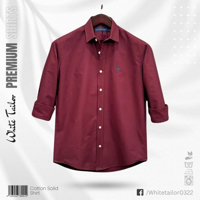 Solid Maroon formal shirt for men