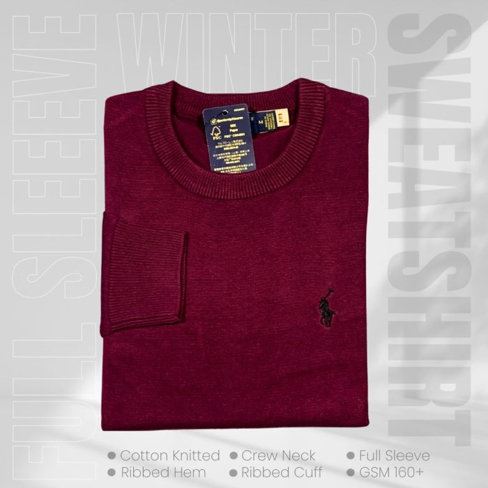 maroon round neck