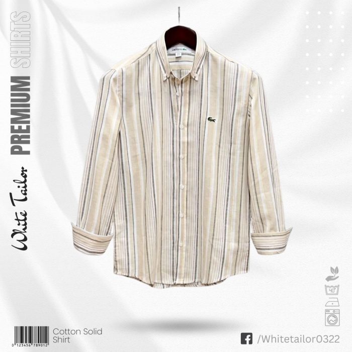 Striped Full Sleeve cream Shirts