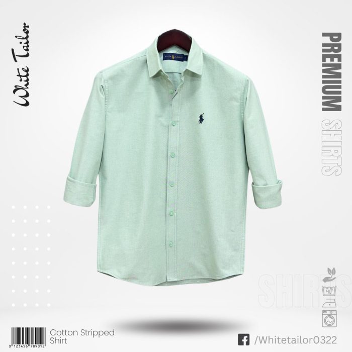 Solid cotton shirt for men Lemon mint