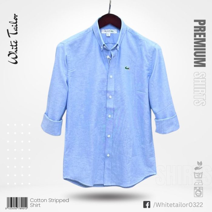 Solid cotton shirt for men Sky